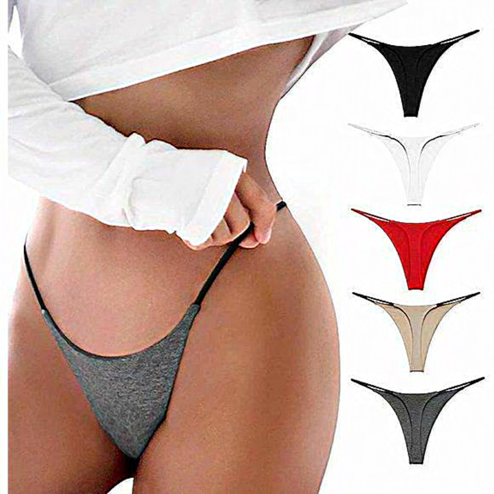 Women 5 Pack Low Waist T Back String Sexy‎ Underwear Panties